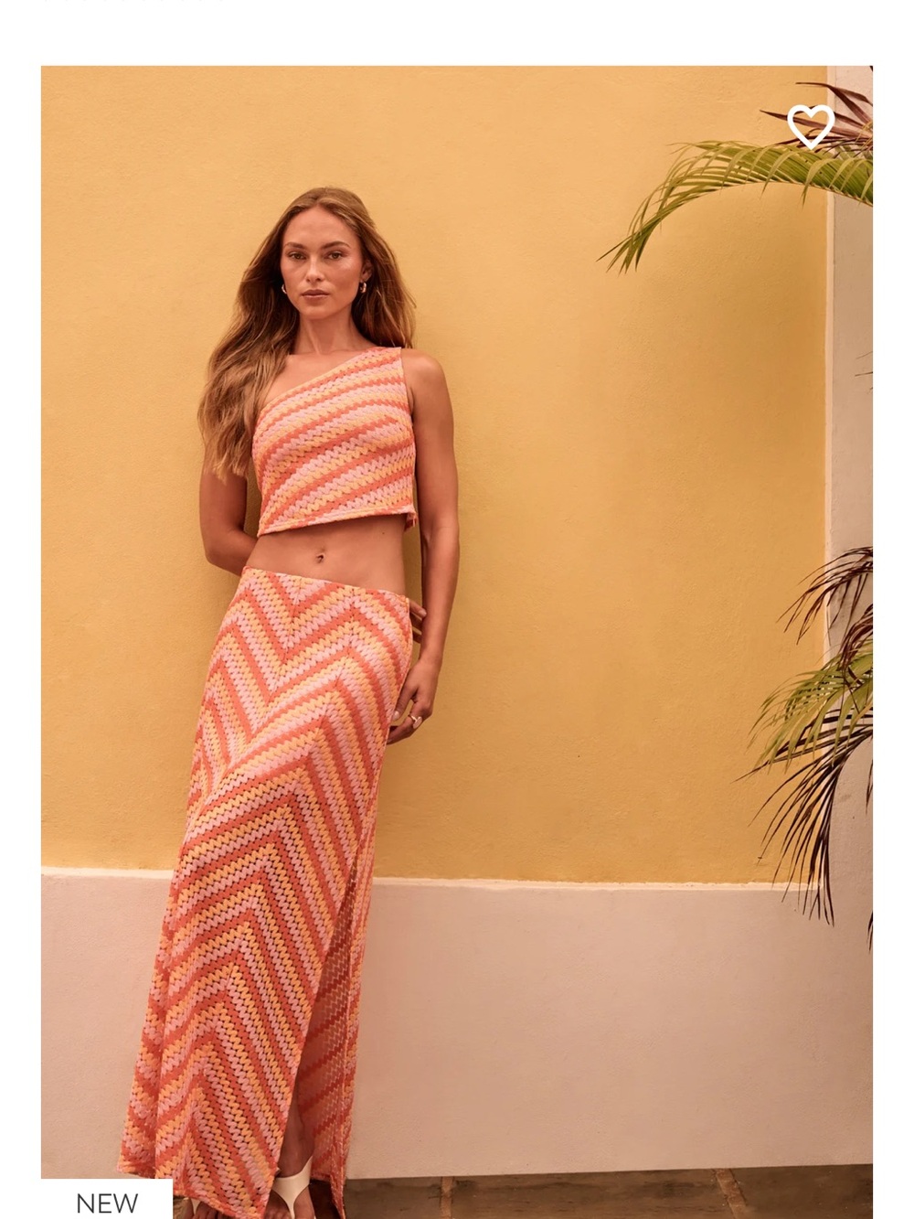Altar'd State Pink Orange Chevron Maxi Skirt - Picture 2 of 3